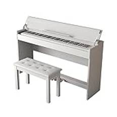 Hem Digital Piano 88 Key Weighted Hammer Action Electric Piano Keyboard Piano med lock, tri-pedal, bänk, USB MIDI-anslutning for tonåringar Vuxna Nybörjare Professional (Color : White)