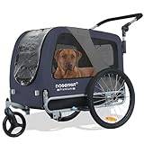 Tiggo Doggyhut, L, 2-i-1 hundcykelsläp och joggingvagn upp till 35 kg, hundvagn, cykelvagn för hundar, medelstora och stora hundar 80105 (blå/ svart)