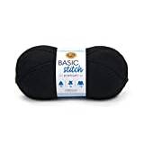 Lion Brand Yarn Basic Stitch Premium Yarn, svart