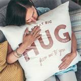 A Hug From Me To You Faux Suede/Organic Cotton Cushion