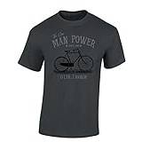 Cykel t-shirt män: The One Man Power – sport t-shirts män – ebike tillbehör män, Mörkgrå, XXL