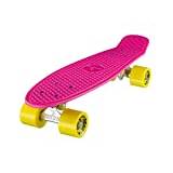 Ridge Retro skateboard mini cruiser, rosa/gul, 60 cm