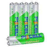 PKCELL Uppladdningsbara AAA-batterier, NiMH, 1,2 V, 600 mAh, låg självurladdning, för fjärrkontroller och leksaker, 4 stycken
