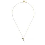 Palm Crystal & Brass Long Necklace