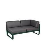 Fermob Bellevie Corner modulsoffa 2-sits cedar green, graphite grey dyna, höger