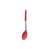 MOEIDO Matlagningsskedar 1pc bNon-stick Spoon Spoon Arc Handle Heat-resistant Round Spoon With Sanitary Coating Cooking Utensils (Color : Red)