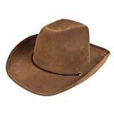 Boland 04351 – hatt Utah för vuxna, konstläder, mörkbrun, cowboyhatt, westernhatt, cowboy, ranger, vilda västar, huvudbonad, tillbehör, temafest, karneval