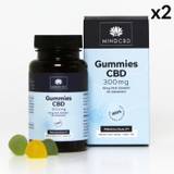 Lot 2 x 30 Gummies CBD Premium MIND CBD - Broad Spectrum (sans THC) - 300mg (10mg/gummy) - Goûts : Citron &amp; Pomme verte