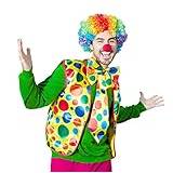 VKI® 5 stycken clown kostymtillbehör, karnevaldräkt, clownväst, clownnäsa röd, clownperuk, slips för unisex vuxna, halloween kostymtillbehör, cirkus rekvisita, karneval cosplay