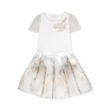 Monnalisa - kort kjol med nitar - barn - polyamid/bomull/polyester/spandex/elastan/bomull - 8 - Neutral