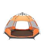 Outdoor Tent 3-5 Person/5-7 Person Upgraded Automatic Camping Tent Outdoor Dual Layer Summer Tourist Travel Tent (Color : 3-5 Person Blue) (35 Person Orange)