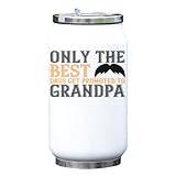 Only The Best dads get Promoted to Grandpa slogan ordspråk mustasch vakuum termisk dryckesflaska termos vit