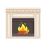 Fireplace Closeup Burning Logs