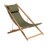 Skargaarden - H55 Lounge Chair Green Sunbrella Heritage - Solstolar och solsängar - Björn Hultén - Trä