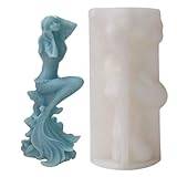 Generic Mermaid Silikonform, Mermaid Mould | Mermaid Shape 3D-form - Mermaid Chocolates silikonljusform för enkel frigöring för DIY-chokladkaka och ljustillverkning