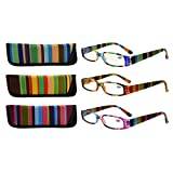 Eyekepper 3-pack läsglasögon för kvinnor (3-pack vackert mönster)