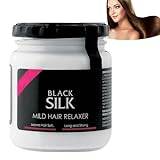 Svart Silke Mild Hair Relaxer, Naturlig Mild Hair Relaxer Hair Straightening Protector & Detangler, Lämnar Håret Mjukt, Designad för Grova Hårtexturer (1PCS)