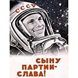 Wee Blue Coo Sovjetiska USSR Gagarin kosmonaut kommunism konsttryck affisch väggdekor 30 x 40 cm