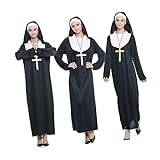 Didiseaon Halloween kostymer kvinnas dräkt svart dräkt nunna cosplay outfit damrock dräkt för kvinnor cosplay kostymer nunna kostym Kläder morgonrock kjol klädsats kvinnors klänning