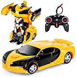 Kazzley Transformer fjärrstyrda bilar för barn, RC robotbil leksak för barn pojkar 4 5 6 7 8 8 9 10 år Gul