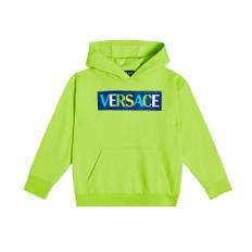 Versace Kids Logo cotton jersey hoodie - green - 104
