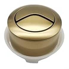 Toalettknapp, toalettspolning ABS kromplätering standardknapp ersättningstillbehör lämpliga för användning med kabelmanövrerade dolda cisterner (guld)