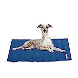 Relaxdays Kyldyna hund, 75 x 62 cm, självkylande hundmatta, gel, avtorkningsbar, kyldyna för husdjur, blå