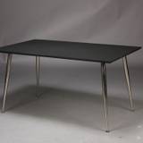 FURBO rektangulärt matbord - svart högtryckslaminat och nickel (130x70)