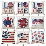 Independence Day Pillow Covers Decor 45x45 Cm 4th Of July America Freedom Daisy Patriotic Memorial Throw Pillowcase Decoration For Home Couch Sofa Bed