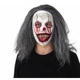 Mask med hår Läskig Clown