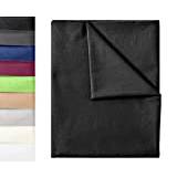 GREEN MARK Textilien Classic Lakan | Lakan | Filt 100% bomull utan resår i många storlekar och färger Storlek: 180x275 cm, svart