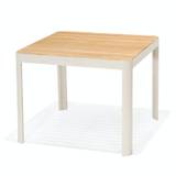 PORTALS square table 95*95*75(h) cm, teak top, light ALU