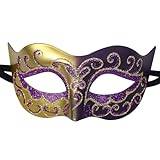 JewelryWe Herrfestens karnevalsmask: Vuxen färgad mask för fest halloween jul födelsedag