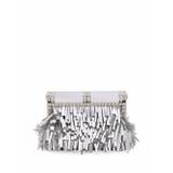 Dolce & Gabbana - kuvertväska med fransar - dam - lammskinn/siden/rayon - one size - Silverfärgad