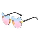 FGUUTYM Färgglada gradient solglasögon för och flickor, kantlösa slipade glasögon, Tumblr glasögon, D, Einheitsgröße