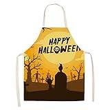 Förvaringsväska för täcken och kuddar vakuum Halloween-matlagningsförkläde, halloweenfest, dekoration, förkläde, läskigt monsteransikte, grillförkläde, justerbar lufttät (E, en storlek)