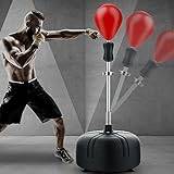 TESUGN Punchingboll, boxstativ, 120–160 cm, justerbar fristående boxningssäck, speed-reflex, träningsboll för MMA-träning, boxutrustning, träningsutrustning, stressminskning och fitness