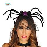 Amakando Gotiska spindelhårband – svartlila – svart änka hårband halloween hårsmycken spindel häxor huvudbonad kostym tillbehör damer spindlar diadem med slöja