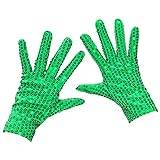 AUSUAYA Damkostym utklädnad danshandskar för alla hjärtans dag, cosplay, festshow, kostymtillbehör GB-G-2, Gröna glittrande handskar, en storlek