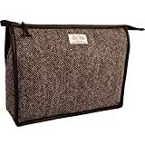 Vagabond Väskor Harris Tweed fiskbensmönster, Svartvit fiskbensmönstrad tweed, 31 cm, Jätte Holdall-väska