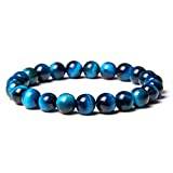 Nature Buddha Armband för kvinnor Färgglada Tiger Eye Pärlor Healing Armband Herr Smycken-Royal Blue_6mm Pärlor