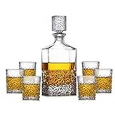 Whiskey Karaff Whiskyglas Vinkaraff Kreativ Kristallglas Vin Sprit Vinflaska Dekoration Förseglad Karaff Vinflaskkanna Set Karaff (Färg : B) (E)