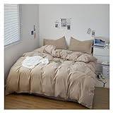 Beddings Sets Japanese-style Washed Cotton Bed Four-piece Simple Plaid Bed Sheet Quilt Cover Single Double Bed Sheet,Lakan