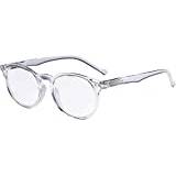 Ovala fjädergångjärn dam läsglasögon +1,50 transparent ram rund läsare glasögon för kvinnor som läser