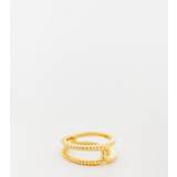 ASOS DESIGN – 14k guldpläterad ring med skruvad design - M