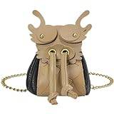 Drake crossbody väska för kvinnor liten axelväska dragsko läder handväskor med kedjerem, Svart, 15*8*7.5cm