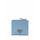 Prada - kompakt plånbok med logotyp - dam - kalvskinn - one size - Blå