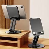 SHEIN Tablet Stand Rotatable Metal Desktop Stand, Aluminum Alloy Foldable Lazy Phone Holder