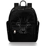 Cool djur svart katt mini ryggsäck för kvinnor flickor tonåring, liten mode ryggsäck handväska resa ledig lätt dagväska, Cool Animal Black Cat, 8.26(L) X 4.72(W) X 9.84(H) inch