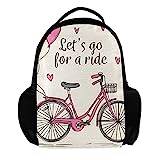 Let's Go for a Ride personlig ryggsäck för kvinnor och män skola resa arbete ryggsäck, flerfärgad, 27.5x13x40cm, Ryggsäckar